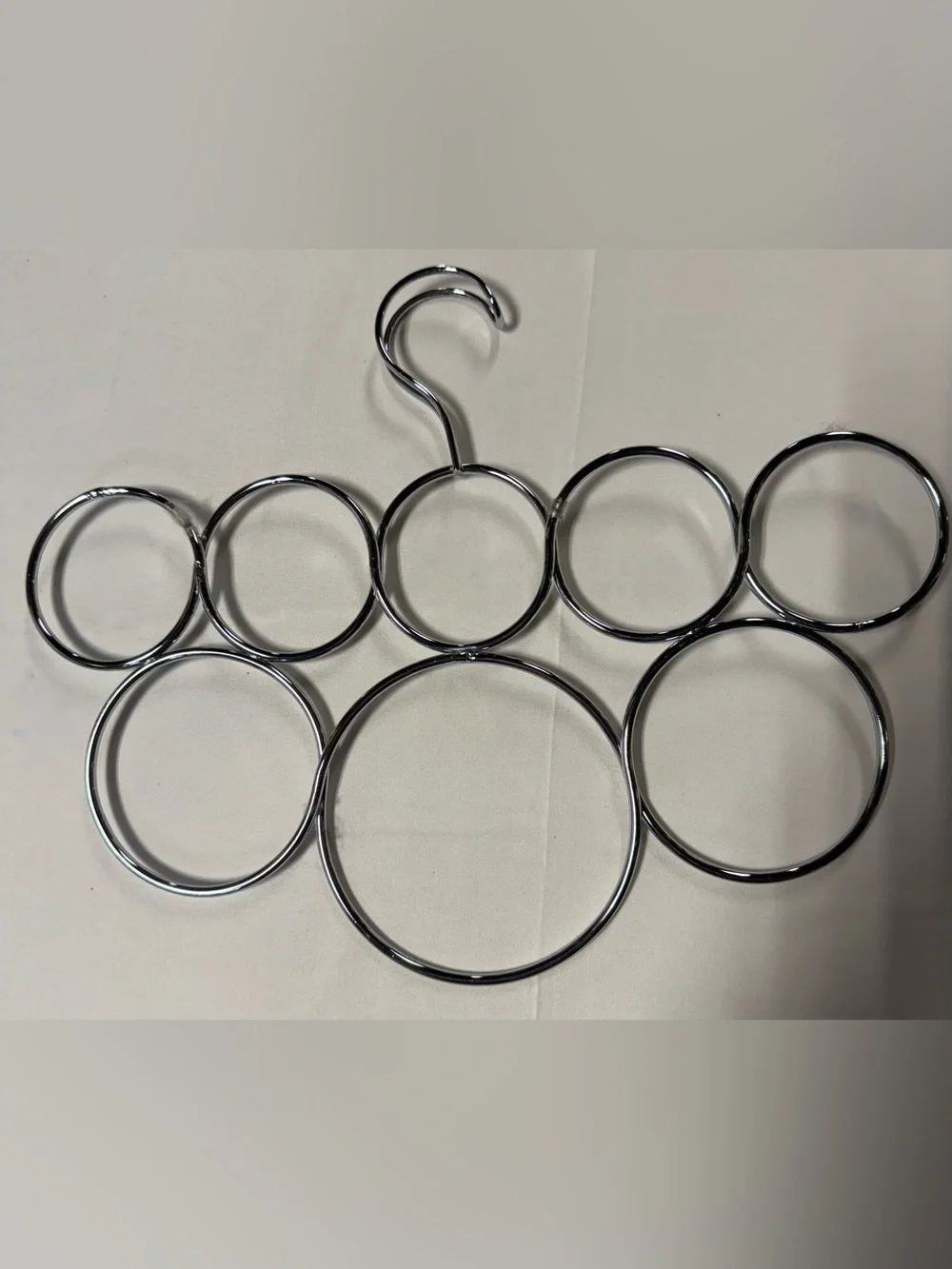 Chrome Multi Ring Scarf Belt Tie Closet Organizer Hanger
